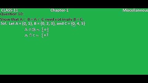 Show that A ^ B = B ^ C need not imply B=C | Set theory | Gyan Online Tuition