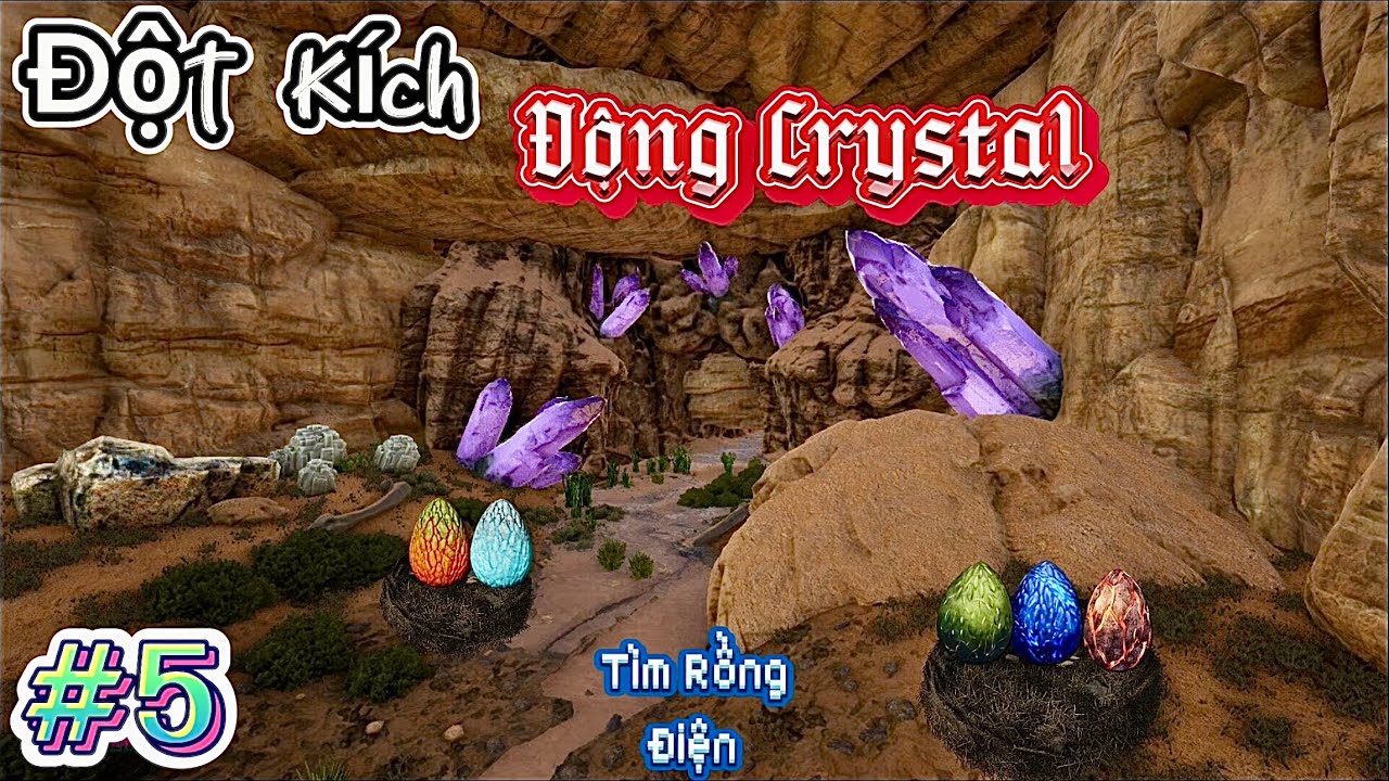 ARK Ultimate Mobile | [#5] Đột Kích “Động CRYSTAL” Tìm Eggs Rồng Điện ...
