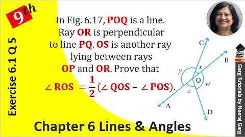 In Fig. 6.17 POQ is a line Ray OR is perpendicular to line PQ. OS is another ray lying between rays