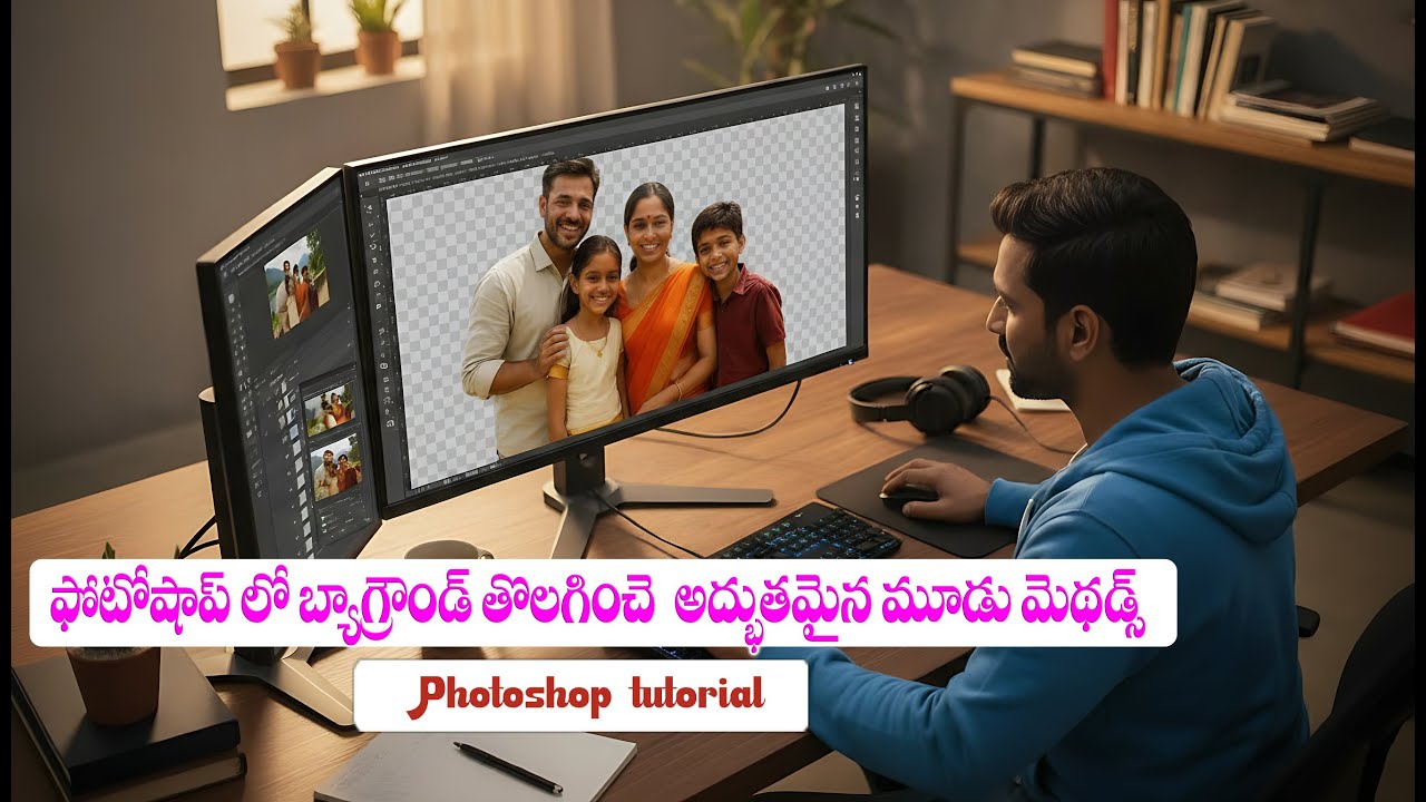 ఫోటోషాప్ లో బ్యా గ్రౌండ్  తొలగించె మూడు మెథడ్స్ ... || Adobe Photoshop  tricks Remove Background