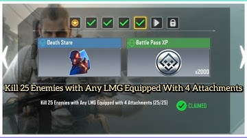 Call Of Duty Mobile Kill 25 Enemies with Any LMG Equipped With 4 Attachments Task Complete