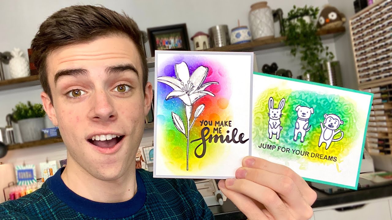 Stamp With Simon LIVE! - Emboss Resist Ink Blending - YouTube
