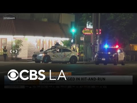 Waymo damaged in Pico-Union hit and run