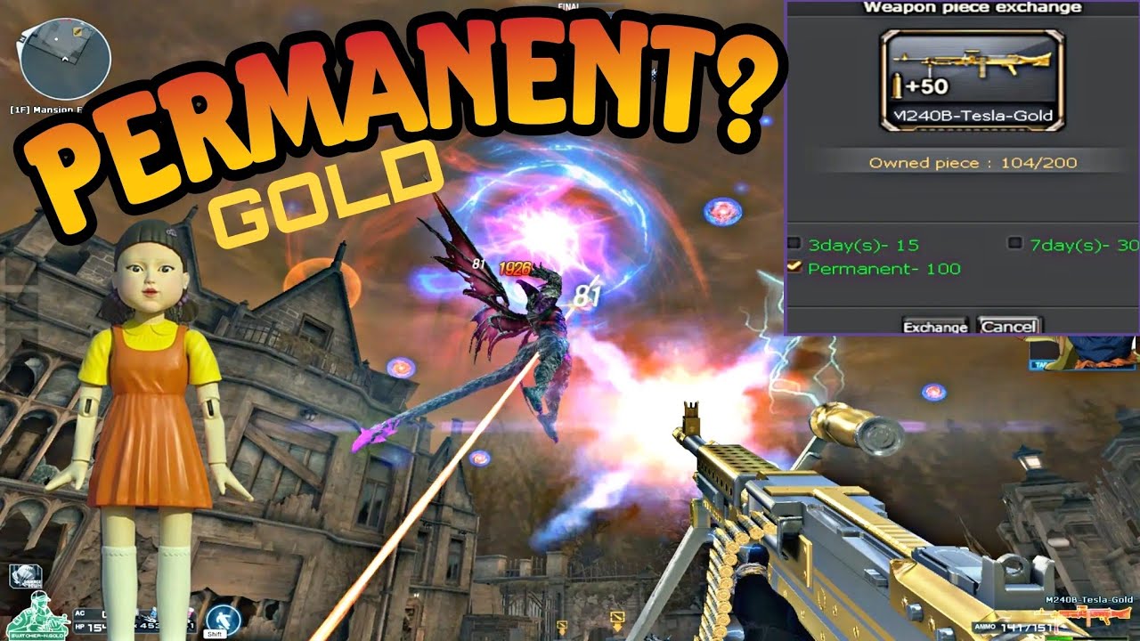 PERMANENT! M240B-Tesla Gold/ Elite PVE Mode Evil Mansion (GamePlay) CrossFire PH | MonarchZombieV4