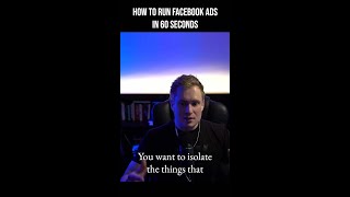 How to run facebook ads in 60 seconds