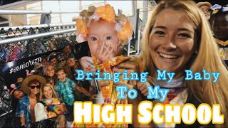 Bringing my baby to my high school’s football game// teen mom vlogs