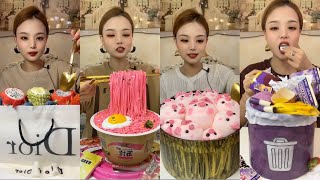 ASMR Makan Kantong | Sampah | Boneka Babi | Kue Mie #MakananPencuciMulut #Dessert