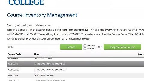 Broward College Courseleaf CIM Courses Demo ~ Nov. 15, 2023