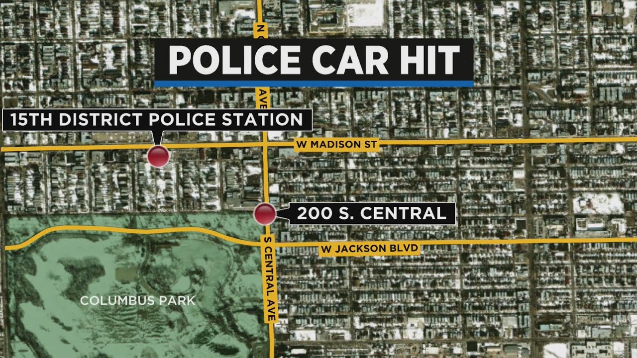 Stolen Land Rover crashes into CPD squad car on West Side - YouTube
