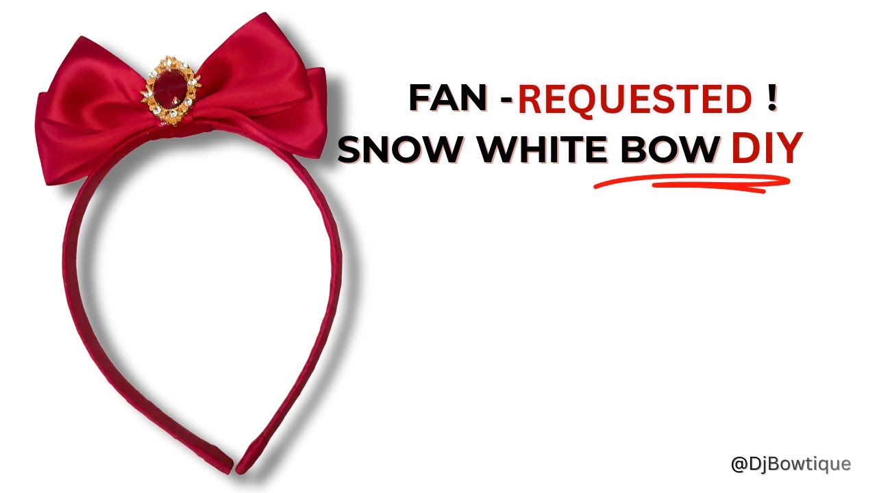 DIY Snow White Ribbon Bow Headband. Simple EASY Tutorial