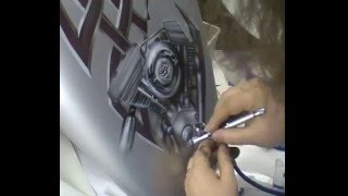 Atelier Meijer - Carla's Harley Davidson fuel tank airbrush