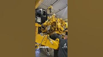 Dropping the engine into our CAT D10T2 Powertrain Plus Rebuild. #heavyequipment #jjscheckel #d10t