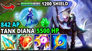 Diana but I have 5500 HP with 842 AP and 1200 SHIELD VALUE (SEASON 14 NEW TANK DIANA BROKEN BUILD)