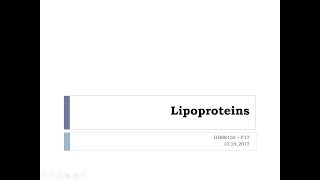 Lecture 16  - Lipoproteins Recording