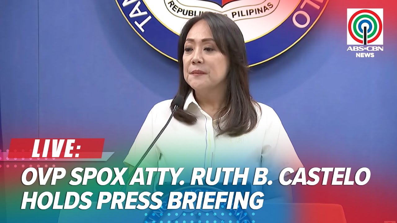 Atty Ruth Castelo LIVE: OVP spokesperson Atty. Ruth B. Castelo holds press briefing ...