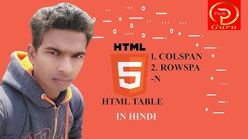 HTML Table Colspan & rowspan | HTML 5 in HINDI