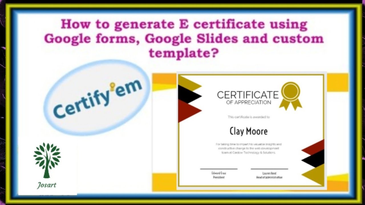 How To Generate An E- Certificate using Google Forms | step by step ...