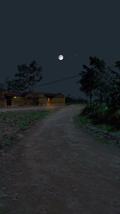 Pemandangan malam desa yang indah, wow banget 😍#shorts