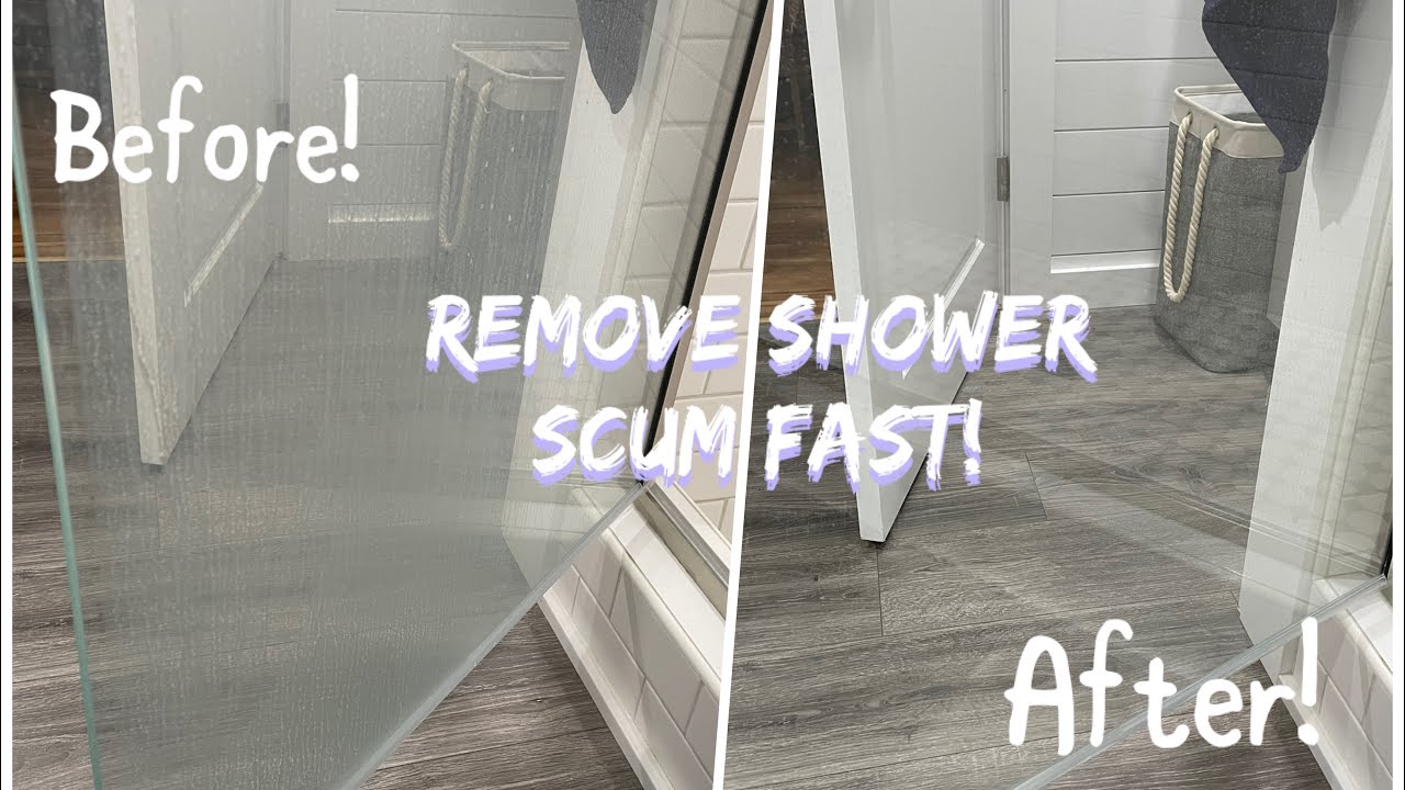 Remove Soap Scum From Glass Shower Door! #cleaningtips