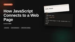 How JavaScript Connects to a Web Page | JavaScript Tutorial for Beginners