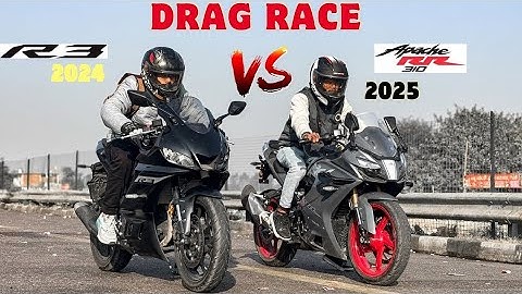 2025 TVS APACHE RR 310 NEW UPDATES..VS.. 2025 YAMAHA R3!! DRAG RACE TOP END FUCKING RACE