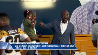 U.S. Senator Raphael Warnock visits Columbus, speaks on Student Loan Forgiveness Plan