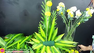 Hướng dẫn cắm hoa bàn thờ cơ bản Hoa cúc Ping Pong chữ L, 310