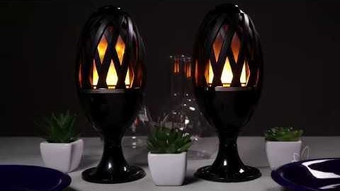 2pk LED Tiki Torches – Flickering Flame Light, USB Charged 18hrs