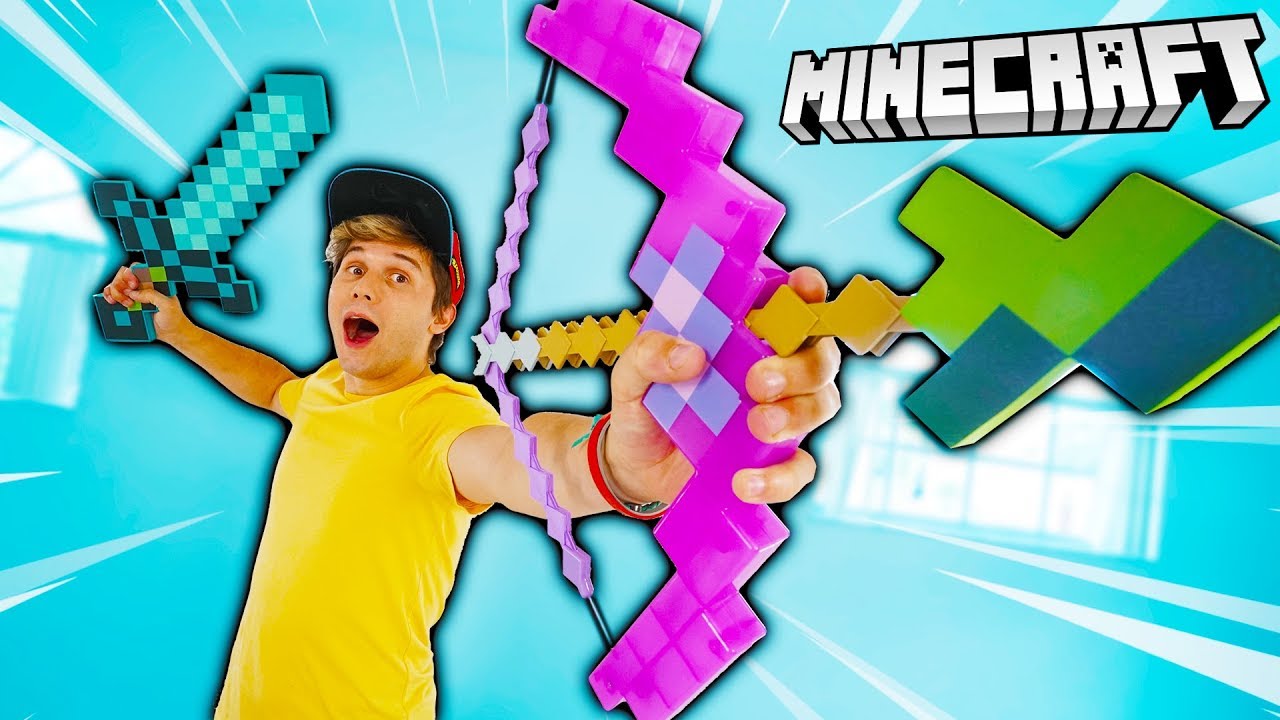 5 BRINQUEDOS DE MINECRAFT NA VIDA REAL ☆ ESPADA E ARCO ENCANTADO