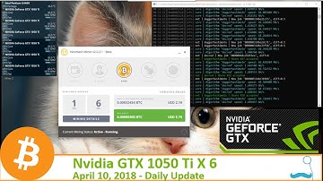 Nicehash Nvidia GTX 1050Ti, April 10, 2018 daily payout Update