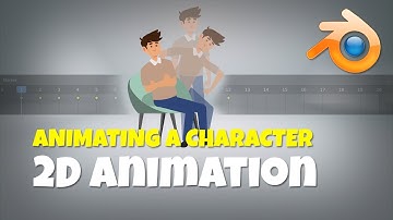 Animating a rigged character. Basic sitting animation tutorial. Blender Grease Pencil tutorial.