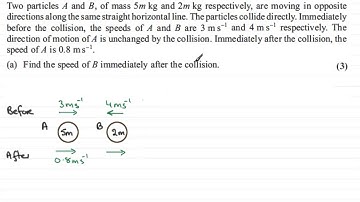 Conservation of Momentum :  M1 Edexcel June 2012 Q1(a) : ExamSolutions Maths Tutorials