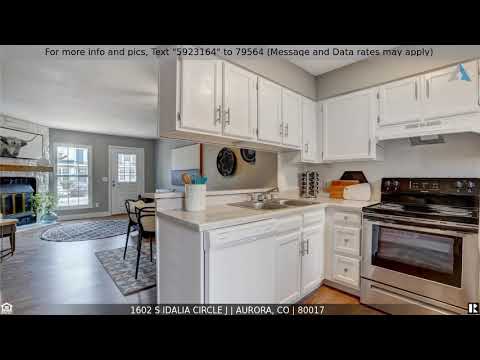 1602 S Idalia Circle J, Aurora, CO home video tour