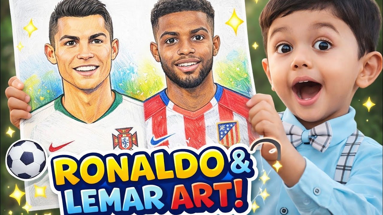 WOW! Ronaldo and Lemar Art 😲🎨 | Kids Drawing Video