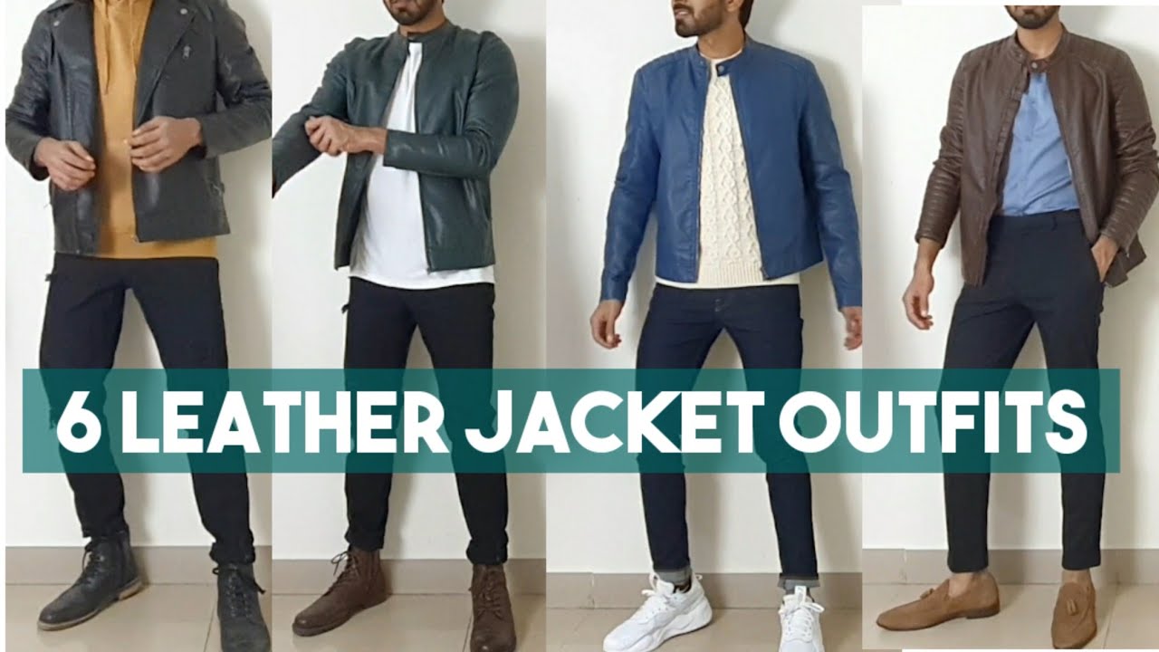 6 Simple men Leather jacket outift styles| Indian mens fashion and ...