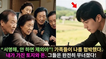 “서명해. 안 하면 우리 가족에서 제외야.”가족들은 날 협박했다.하지만 내가 가진 100만 평 대규모 토지와 2백억 원은… 그들을 완전히 무너뜨렸다.