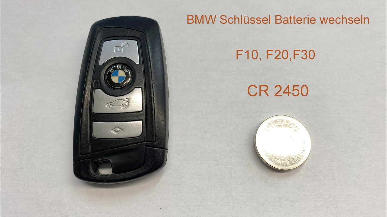 BMW Schlüssel Batterie wechseln F10 F11 Typ CR2450 