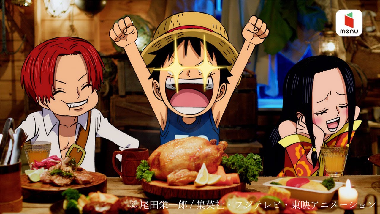 One Piece ルフィ シャンクスらが歌う 子どもの姿になって集結 Menuコラボ第2弾 子ども達のパーティ編 Youtube