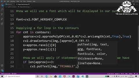 Shape Detection   in image using Open cv & Python || Image processing || Team Robolution