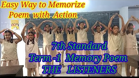 7th STD English Memory Poem / THE LISTENERS / Easy ways to memorize with Action
