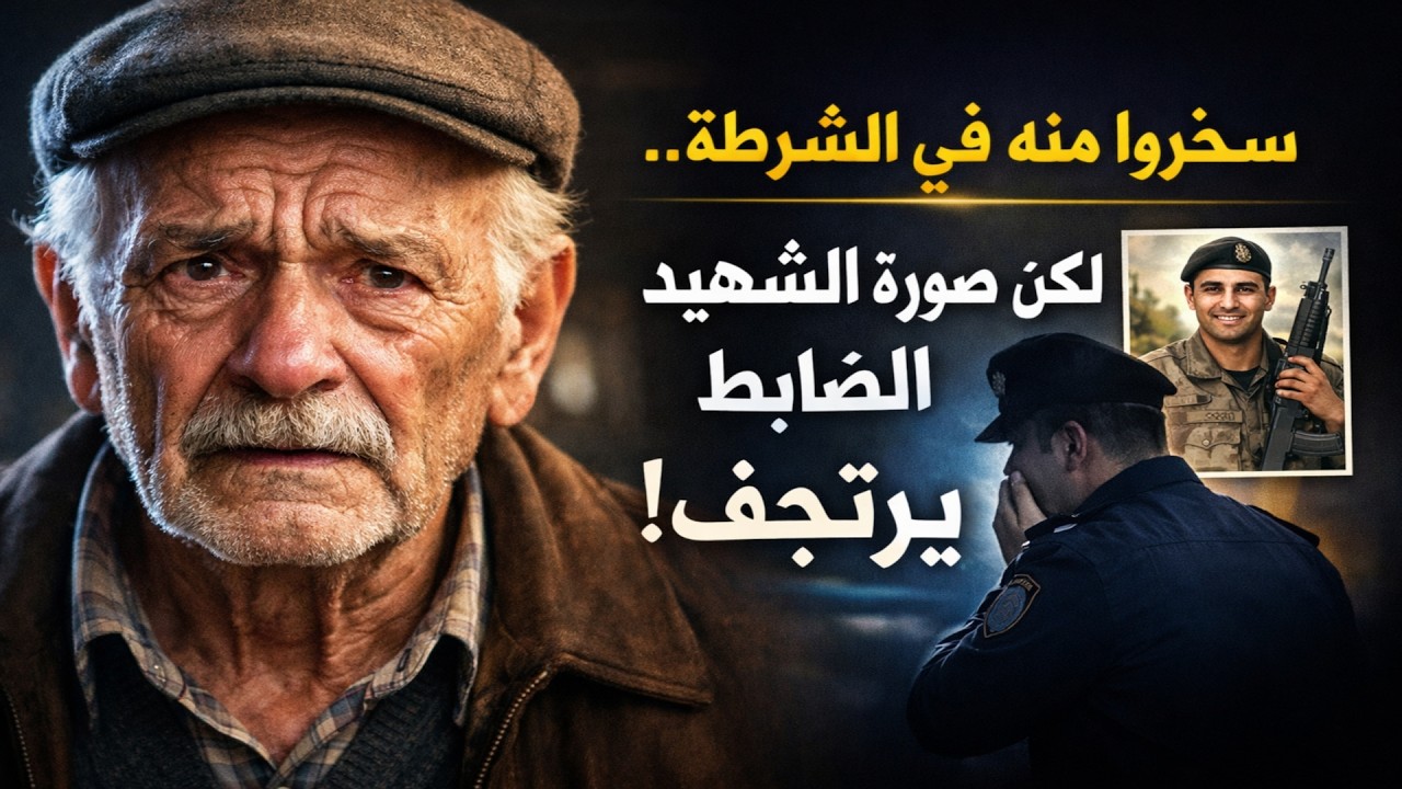 سخروا من شايب في قسم الشرطة... لكن صورة ابنه الشهيد جعلت الضابط يرتجف!