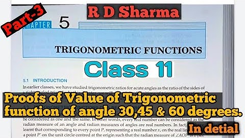 RD Sharma Class 11 Chapter 5 (Trigonometric Function ) Concept|Part-3