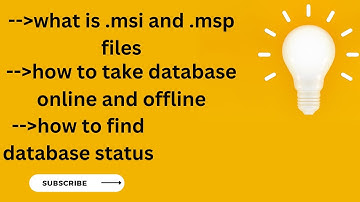 1)what is.Msi and.Msp files 2)how do take the database online and offline