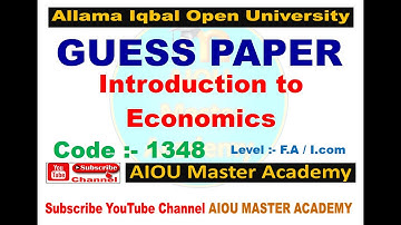 AIOU Code 1348 Solved Assignment 1. 2.3.4 of SPRING 2023 || Introduction to Economics
