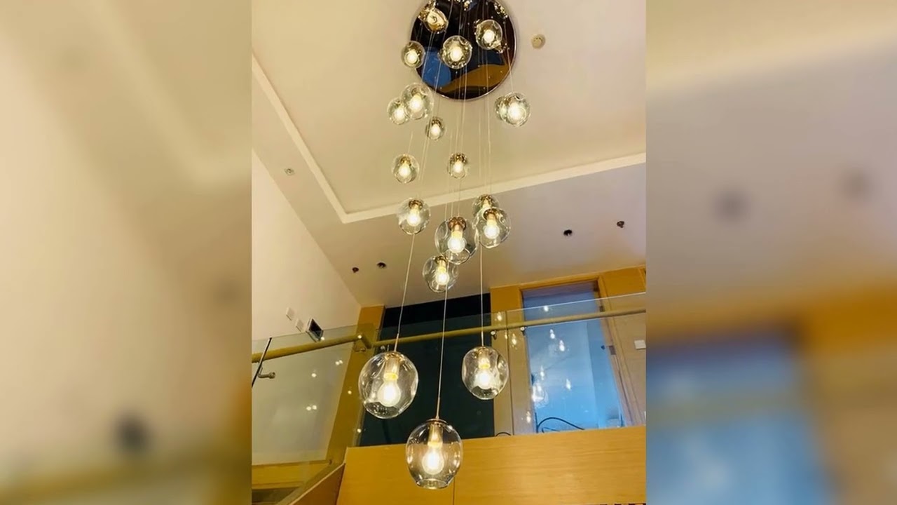 A must-have product! 2025 New Modern Spiral Staircase Lighting Chandelier Long Chandelier Living R