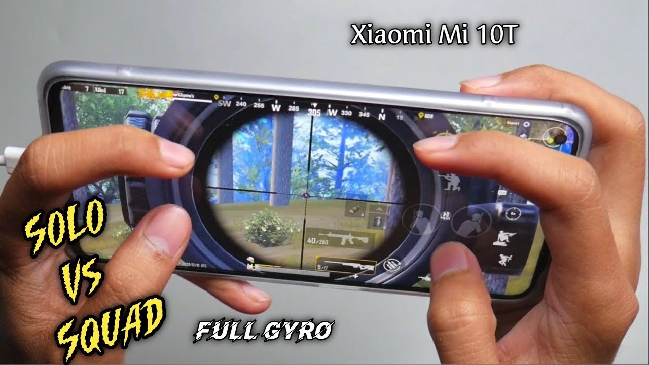 Xiaomi Mi 10T PUBG 90 Fps 4 Fingers Full Gyro Solo vs Squad - YouTube