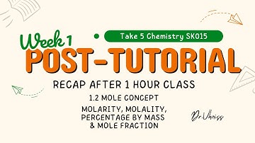 1.2 Mole Concept | Molarity, Molality, Percentage Abundance & Mole Fraction | Take 5 Chem SK015