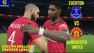eFootball 2024. Ultra Realistic Graphics. Everton-Manchester United. English Premier League.
