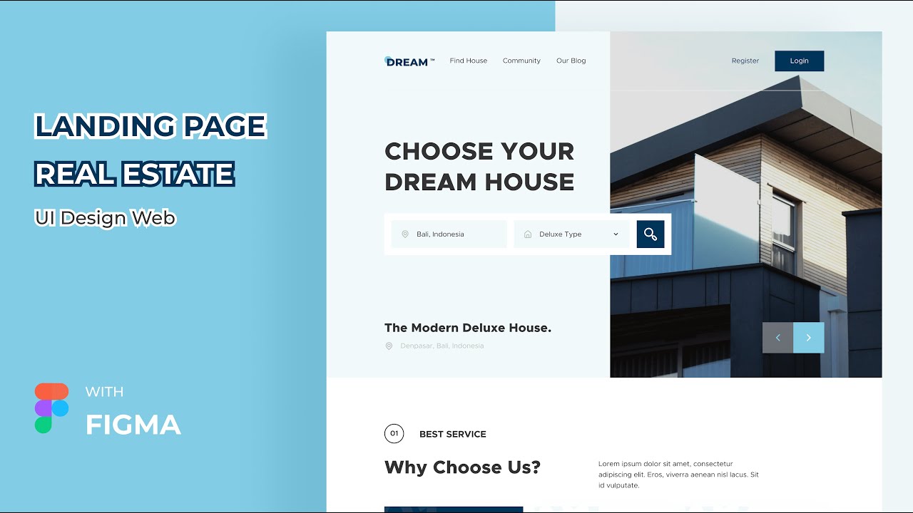 UI DESIGN LANDING PAGE REAL ESTATE WITH FIGMA SPEED ART UI DESIGN WEB