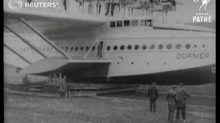 SWITZERLAND: World's largest seaplane sets off for flight across ocean to Brazil (1931)